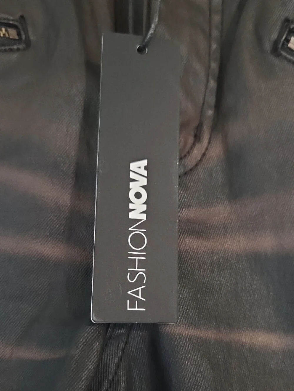 Fashion Nova Dark Brown Snap-Detail Bootcut Pants